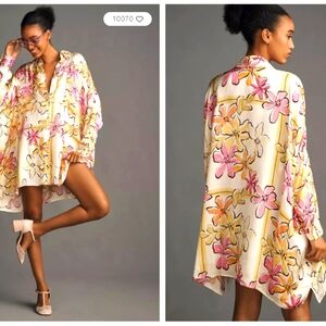 Anthropologie Corey Lynn Calter Long-Sleeve Printed Mini Shirt Dress